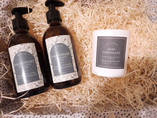 Gift hamper - Hand wash and lotion, Candle