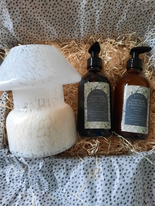 Gift hamper - Candle lamp and hand and body wash & lotion