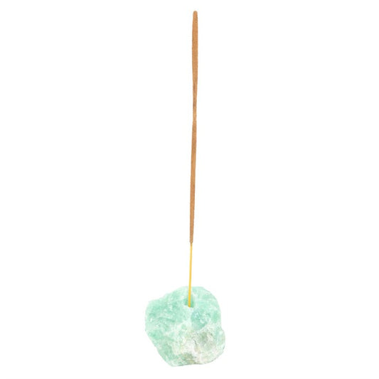 Green flourite crystal incense holder