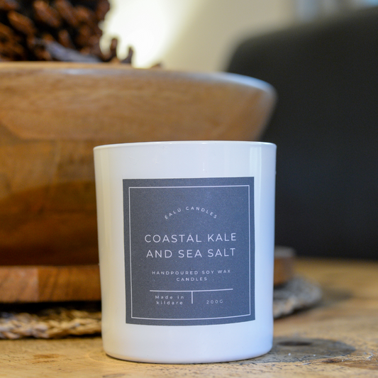 Handpoured soy wax candle: Coastal Kale and Sea Salt
