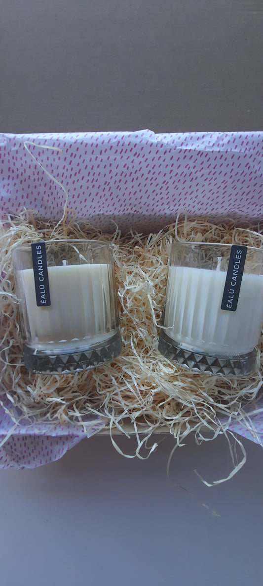 Glass tumbler candles hamper