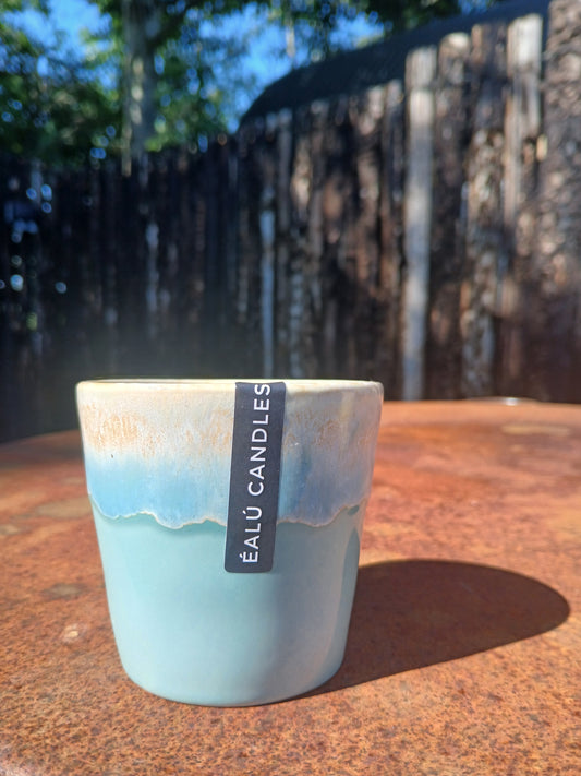 Aqua- energise coffee cup candle